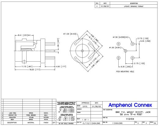 RF 4 GHz BNC同轴隔板垂直PCB连接器缩略图